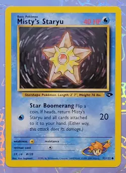 Misty's Staryu 92/132 Gym Challenge Set Pokemon Card - NM - Image 1