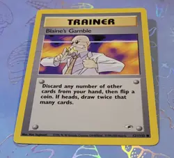Blaine's Gamble 121/132 Gym Heroes Pokemon Card NM - Image 3