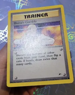 Blaine's Gamble 121/132 Gym Heroes Pokemon Card NM - Image 4