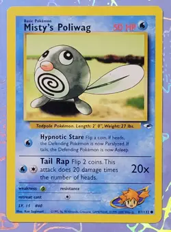 Misty's Poliwag 87/132 Gym Heroes Pokemon Card VLP - Image 1