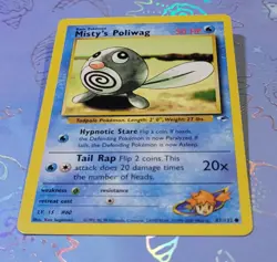 Misty's Poliwag 87/132 Gym Heroes Pokemon Card VLP - Image 3