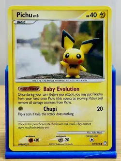 Pichu Mysterious Treasures Regular Card 93/123 LP Condition - Image 1