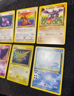1999 Pokemon Fossil 1st Edition 8 Card Lot Zapdos Holo Gengar Dragonite Raw - Image 3