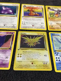 1999 Pokemon Fossil 1st Edition 8 Card Lot Zapdos Holo Gengar Dragonite Raw - Image 4