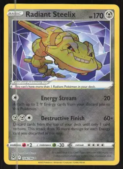 Pokemon TCG SWSH: Lost Origin #124/196 Radiant Steelix NM - Image 1