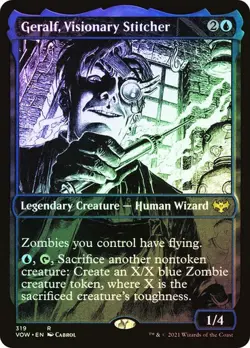 MTG GERALF, VISIONARY STITCHER SHOWCASE FOIL Innistrad: Crimson Vow NM - Image 1