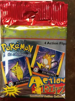 Pokemon Action Flipz Premier Edition 4 Cards 1999 Sealed Pack Nintendo Artbox - Image 1