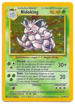 Nidoking 11/102 1999 Pokemon Base Set Holo Unlimited - Image 1