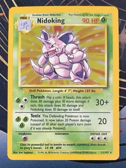 Nidoking 11/102 1999 Pokemon Base Set Holo Unlimited - Image 3