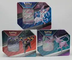 Pokemon TCG - V Heroes Tins 3x Full Set - Umbreon Espeon Sylveon, Factory Sealed - Image 1