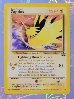 Zapdos 23/53 Vintage Black Star Promo Pokemon Card NM - Image 1