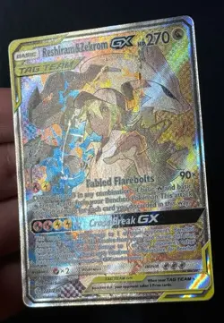 2019 Pokemon Sun & Moon Cosmic Eclipse Reshiram & Zekrom GX Full Art 222/236 - Image 4