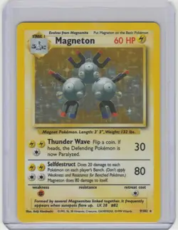 Pokemon TCG Magneton Holo Rare Base Set 9/102 - Image 1