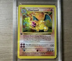 Pokemon TCG Base Set Charizard 4/102 Holo Rare Stage 2 120 HP English - Image 1