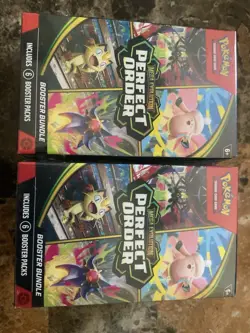 2x Pokemon TCG Mega Evolution Perfect Order Booster Bundle Sealed 6 Packs Lot 2x - Image 1
