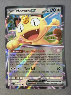 Pokemon TCG * Meowth EX 62/088 HOLO * Mega Evolution Perfect Order NM - Image 1