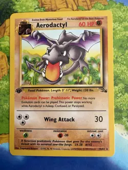 Pokemon Aerodactyl 1st Edition Fossil 16/62 Non Holo Rare Moderately Played - Image 1