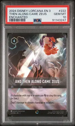 THEN ALONG CAME ZEUS ENCHANTED 2024 DISNEY LORCANA EN 3 #222 PSA 10 - Image 1