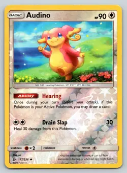 AUDINO 177/236 UC UNIFIED MINDS POKEMON REVERSE HOLO MP SUI - Image 1