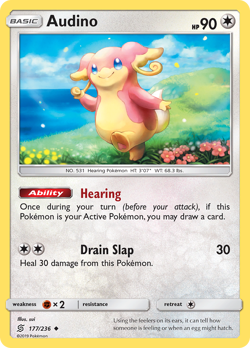 AUDINO 177/236 UC UNIFIED MINDS POKEMON REVERSE HOLO MP SUI - Image 4