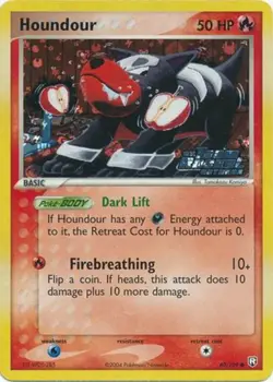 Houndour - 60/109 - Common - Reverse Holo DMG, English Pokemon EX Team Rocket Re - Image 1