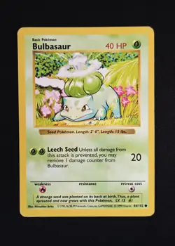 Bulbasaur Shadowless 44/102 Base Set WoTC Pokemon 1999 - Image 1