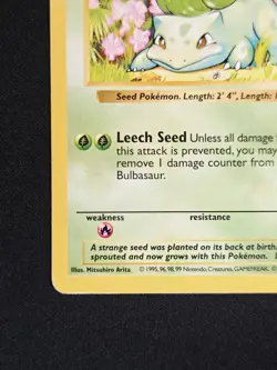 Bulbasaur Shadowless 44/102 Base Set WoTC Pokemon 1999 - Image 5