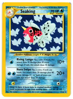 Pokemon TCG Seaking 37/64 Uncommon Neo Revelation Unlimited LP - Image 1