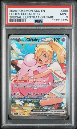 2026 POKEMON ASC EN-ASCENDED HEROES #280 LILLIE'S CLEFAIRY EX PSA 9 - Image 1