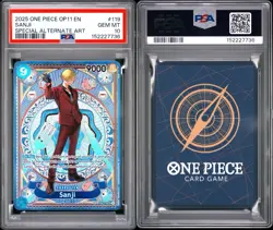 2025 ONE PIECE OP11-A FIST OF DIVINE SPEED SPECIAL ALTERNATE ART SANJI PSA 10 - Image 3