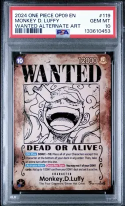 2024 ONE PIECE OP09-EMPERORS IN THE NEW WORLD #119 MONKEY D. LUFFY PSA 10 - Image 1
