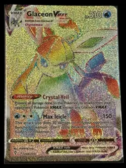 Pokemon TCG Glaceon VMAX Evolving Skies 208/203 SECRET RARE HOLO! MINT - NM - Image 2