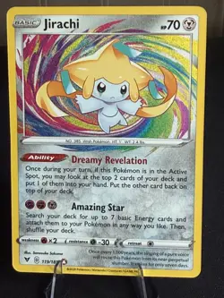 Jirachi Holo Amazing Rare SWSH04: Vivid Voltage 119/185 NM - Image 1