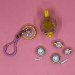 Rare Disney Beauty & The Beast Mrs Potts Chip Miniature Tiny Tea Set Keychain - Image 5