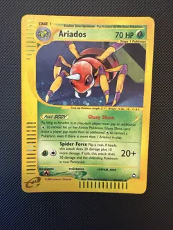 Pokemon TCG - Ariados 🍃🕷 H3/H32 Aquapolis 💧 Holo ✨ Rare E-Series Card LP - Image 1