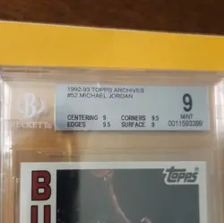 Topps 1992-93 Archives Michael Jordan #52 Chicago Bulls BGS Graded Card - Image 3