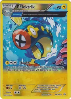 Lightly Played Eelektrik - 64/160 - Rare - Reverse Holo Pokemon Primal Clash - Image 1