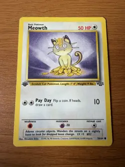 Pokemon Card Meowth 56/64 Jungle 1st Edition - Image 1