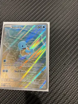 Pokemon TCG Squirtle 170/165 Scarlet & Violet 151 Illustration Rare Holo Card - Image 5