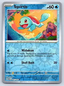 SQUIRTLE 007/165 COMMON 151 POKEMON REVERSE HOLO NM - Image 1
