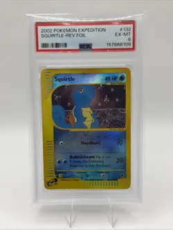 Squirtle - Reverse Holo - Expedition - POKEMON - 132/165 - 2002 - PSA 6 CLEAN 🔥 - Image 3