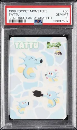 1998 POCKET MONSTERS SEALDASS FANCY GRAFFITI #06 TATTU PSA 10 - Image 1