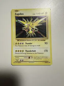 Pokemon Card Zapdos Thunderbolt 170 HP Rare Holofoil - Image 1