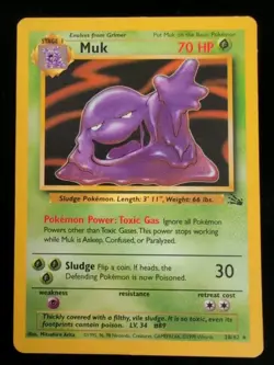 Muk 28/62 Rare Pokemon TCG: Fossil Set 1999 WOTC - Image 1