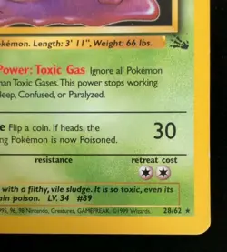 Muk 28/62 Rare Pokemon TCG: Fossil Set 1999 WOTC - Image 5