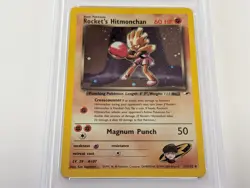 PSA 7 Rocket's Hitmonchan Holo 11/132 Gym Heroes 2000 Pokemon Card NM Vintage - Image 2