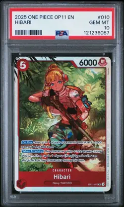 2025 One Piece A Fist Of Devine Speed 010 Hibari PSA 10 Card Super Rare GEM MINT - Image 1
