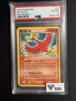 Pokemon TCG Ho-Oh Ex #17 Non Holo Pop Series 3 PSA 6 - Image 1