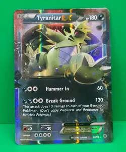 Pokemon XY Ancient Origins MINT Condition Tyranitar EX 42/98 Ultra Rare Card - Image 1