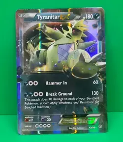 Pokemon XY Ancient Origins MINT Condition Tyranitar EX 42/98 Ultra Rare Card - Image 2
